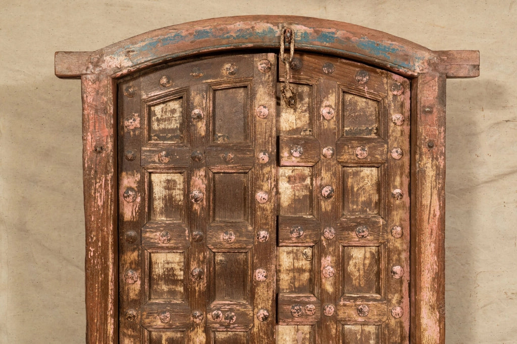 Biscottini Porta portone in legno massello e ferro da interno o da esterno vecchia e antica medievale scorrevole