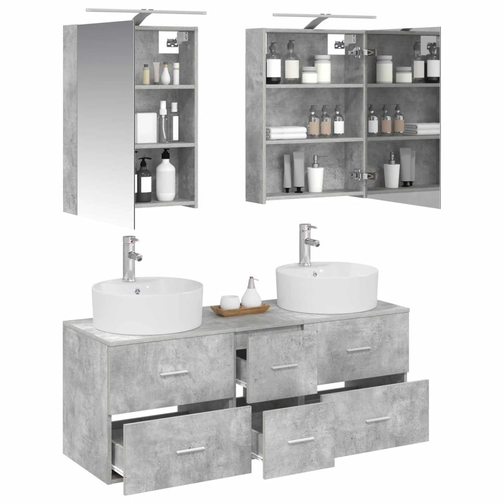 Set di mobili per il bagno 5 pcs Grigio Cemento 3406914