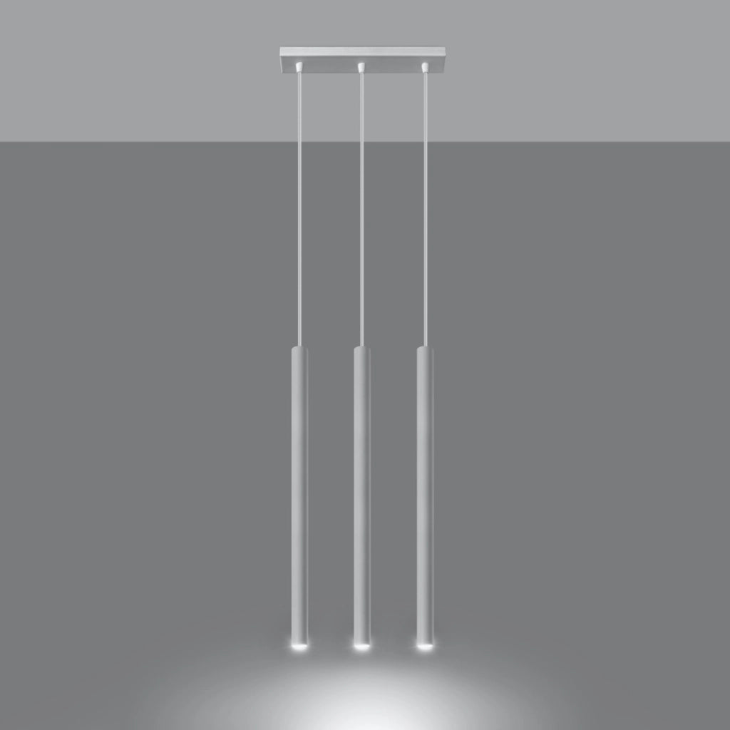 Lampada a sospensione Pastello verde oceano 3x G9 LED 8W acciaio bianco 30x5x90cm
