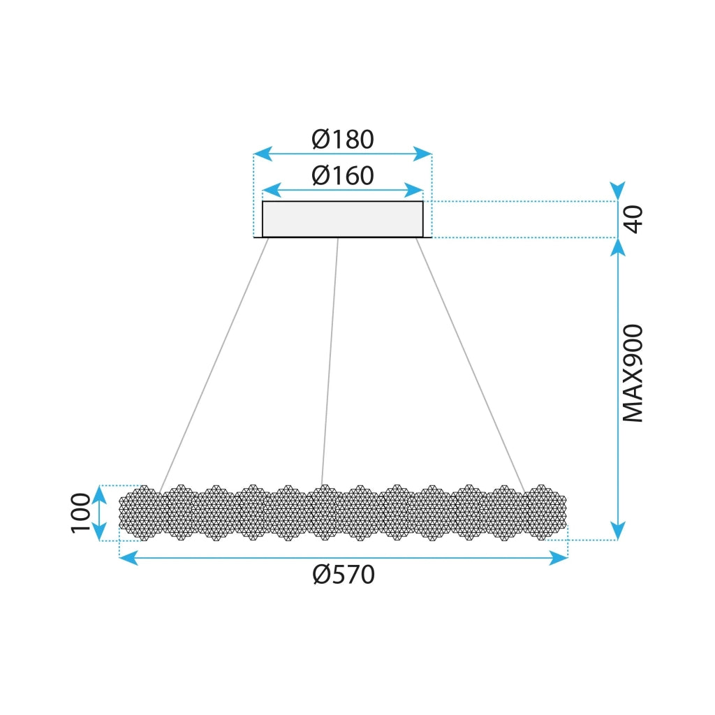 Lampada Led Ms017-cp Chrome 57cm