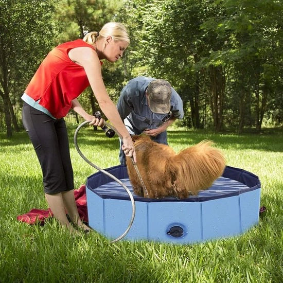 Piscina per cani pieghevole 160x30 cm - Antiscivolo e solida piscina per cani per giardino e esterno