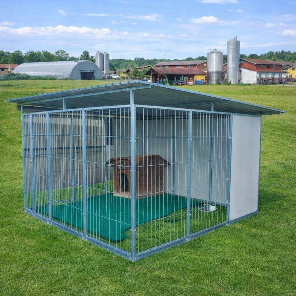 Box per cani da esterno coperto e retro coibentato zincatura a caldo da 300x300xh180 cm