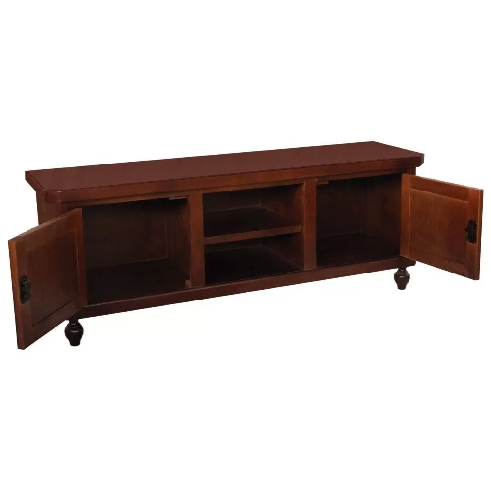 Porta tv in legno arte povera 2 ante noce scuro 150x43x56 - Mobili 2G