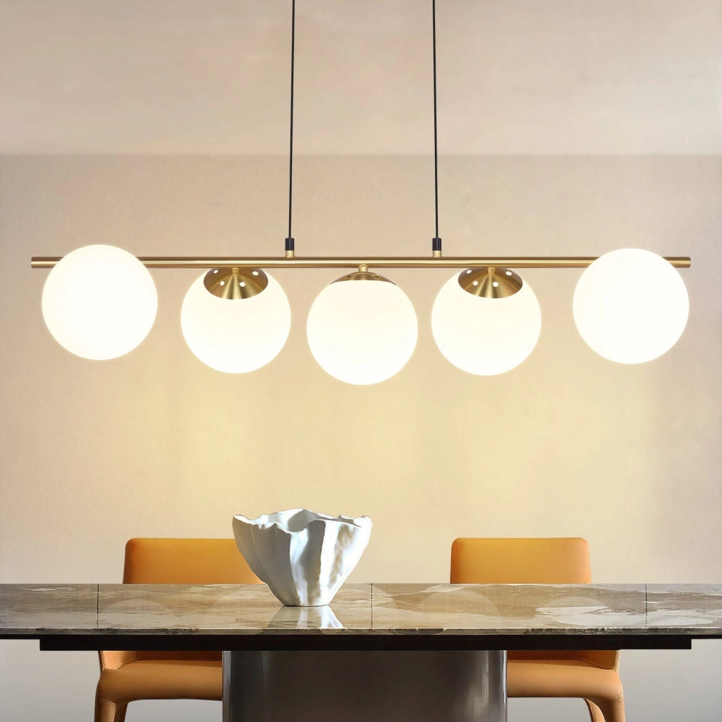 Lampada a sospensione ZMH vetro dorato diametro 90 cm altezza regolabile 150 cm E27 stile moderno