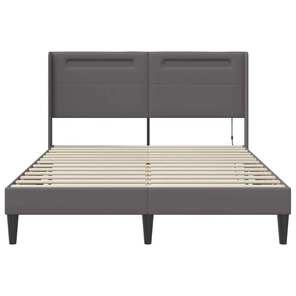 Struttura del letto con testiera Grigio 140 x 200 cm Similpelle 42027981