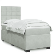 Giroletto a Molle con Materasso Grigio Chiaro 90x200 cm Velluto 3290810