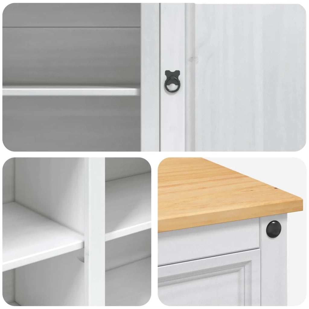 Carrello da Cucina 2 pcs Bianco e Cera di Miele Pino Massello 3425387