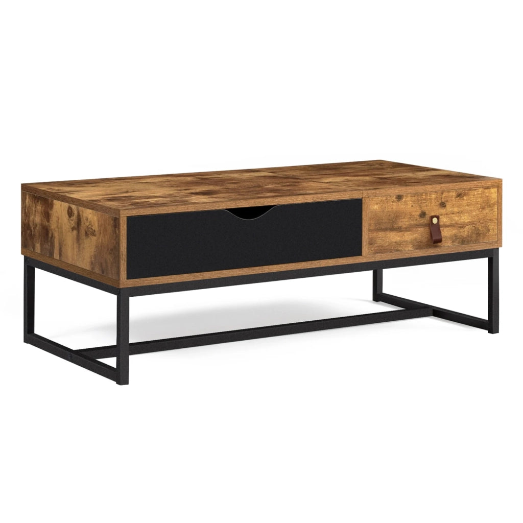 IDMarket - Tavolino CHICAGO con piano sollevabile, 1 cassetto, design industriale