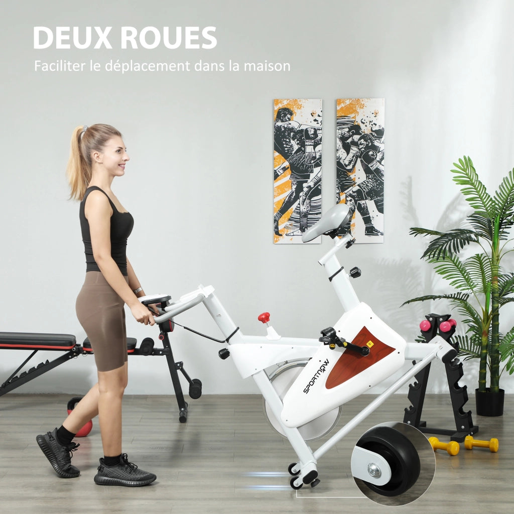 Cyclette Silenziosa da Casa ¨C Xylo ¨C Monitor LCD, Resistenza Regolabile, Bianco