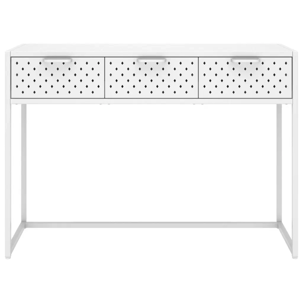 Tavolo Consolle Bianco 106x35x75 cm in Acciaio