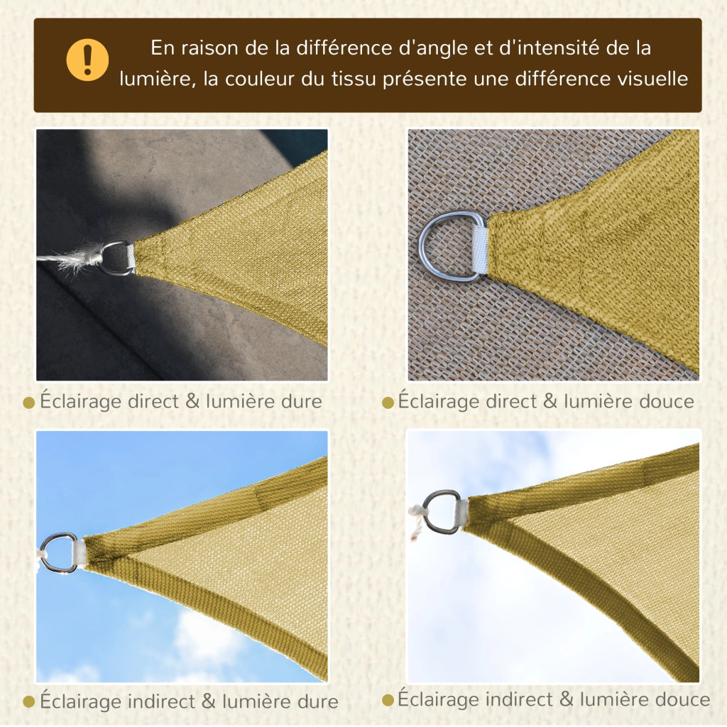 Telo ombreggiante rettangolare 6x4 m ¨C zephmum ¨C HDPE beige