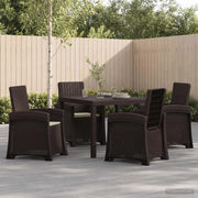 Set da Pranzo per Giardino 5 pz Marrone e Crema PP 3430107