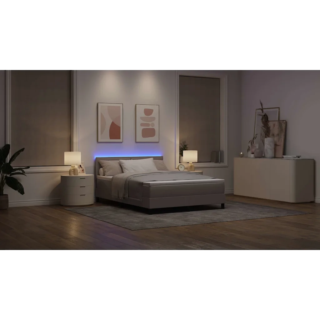 Letto a molle con materasso con led Talpa 140 x 190 cm Tessuto 3342132