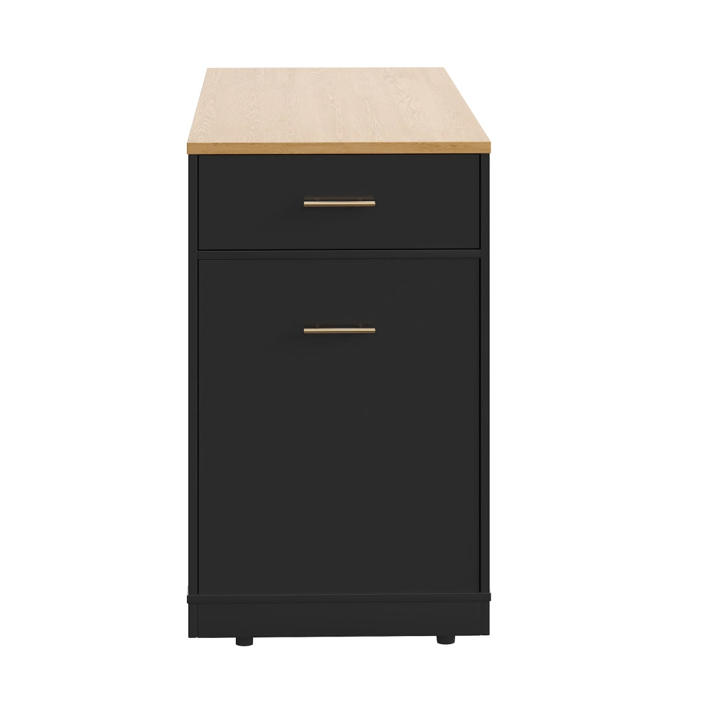 ISOLA DA CUCINA Mobile 120 x 50 x 92 cm Nera in MDF con 2 ante e 3 cassetti