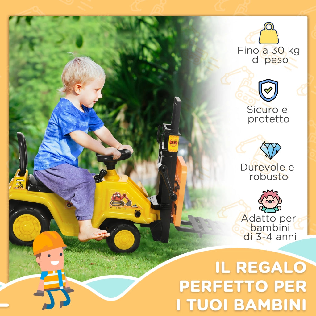 Trattore a Pedali per Bambini ¨C zephmum ¨C Giallo e Nero 86x27.5x47.5 cm