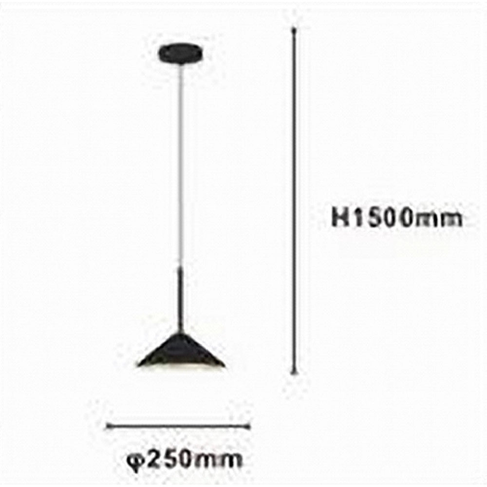 Trade Shop - Lampadario A Sospensione Moderno Con Paralume Triangolare In Ferro Nero Oro E27 33863 -