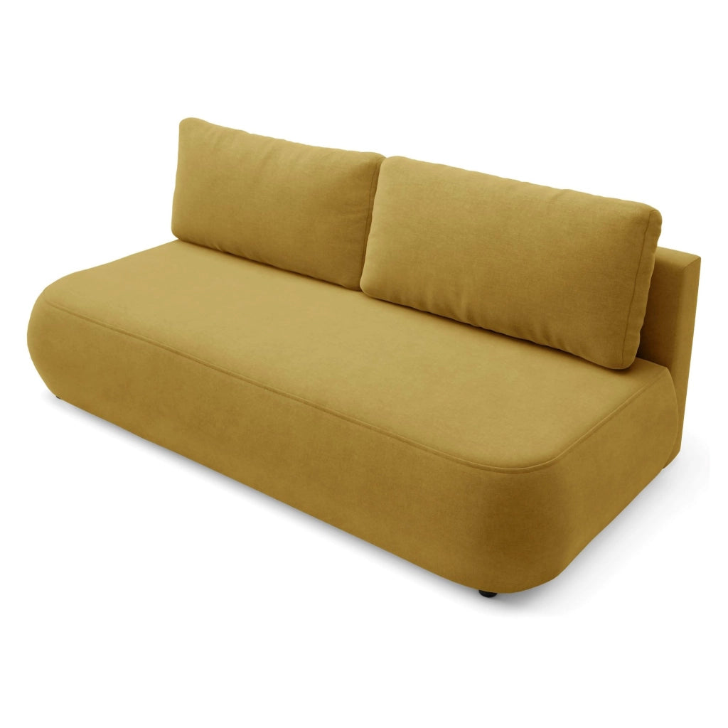 Brugnato, Divano Letto 2 Posti Contenitore, 210x106 cm Giallo
