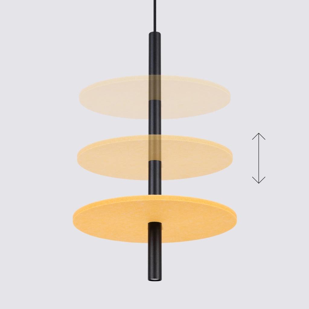 Lampada a sospensione FELTRO 1 nero/giallo