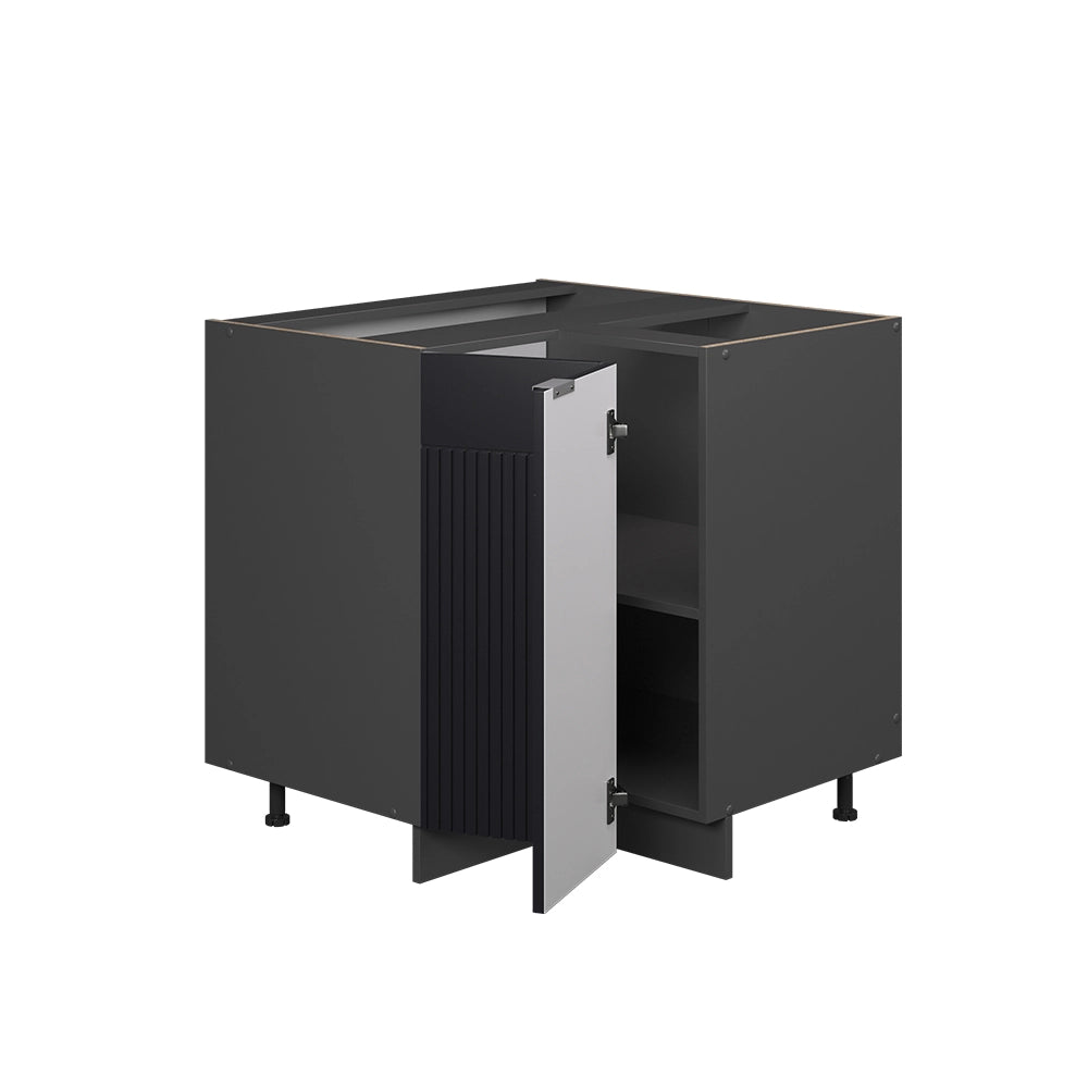 Mobile ad angolo cucina Fame-Line Nero rigato/Antracite 80.5 cm, PL Marmo Vicco