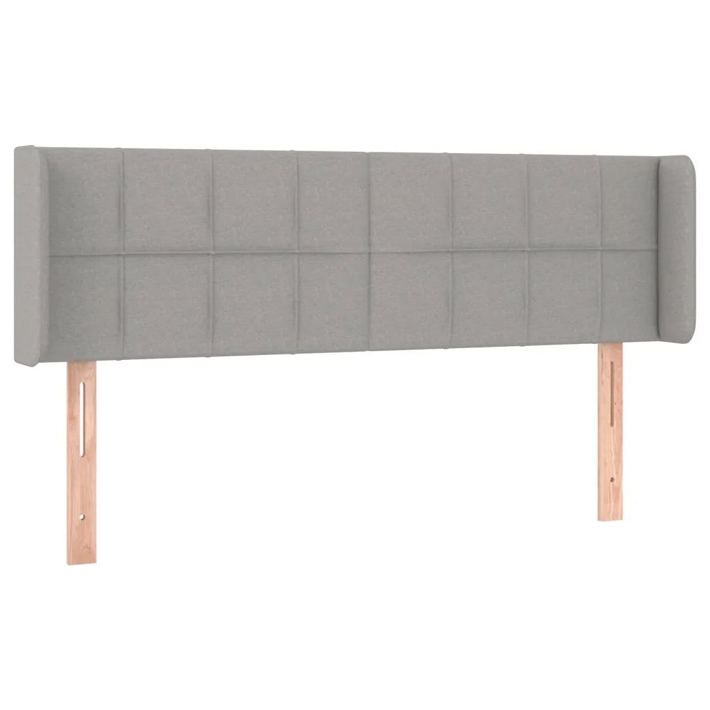 Testiera | Testata ad Orecchio Grigio Chiaro 147x16x78/88 cm in Tessuto