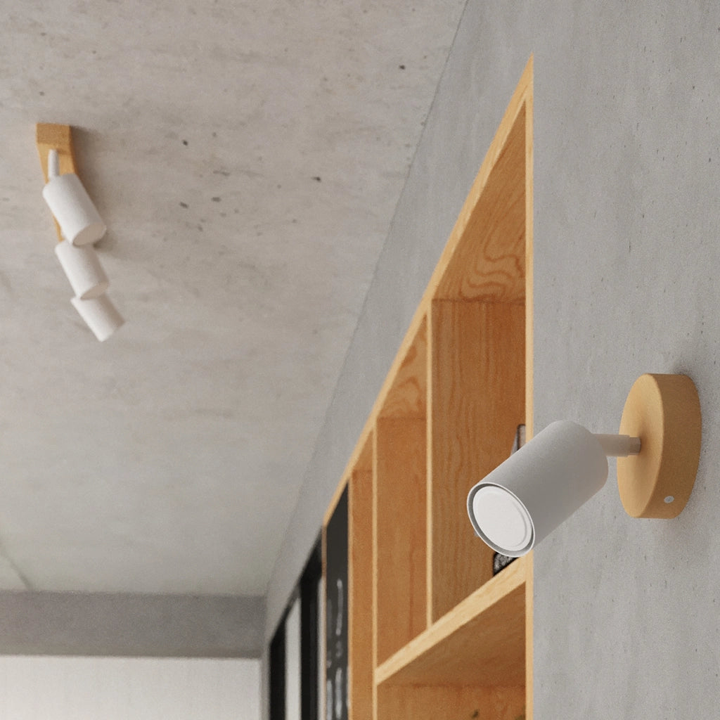 Spot soffitto barra bianca legno 4xGU10 Junglo Pure Lume