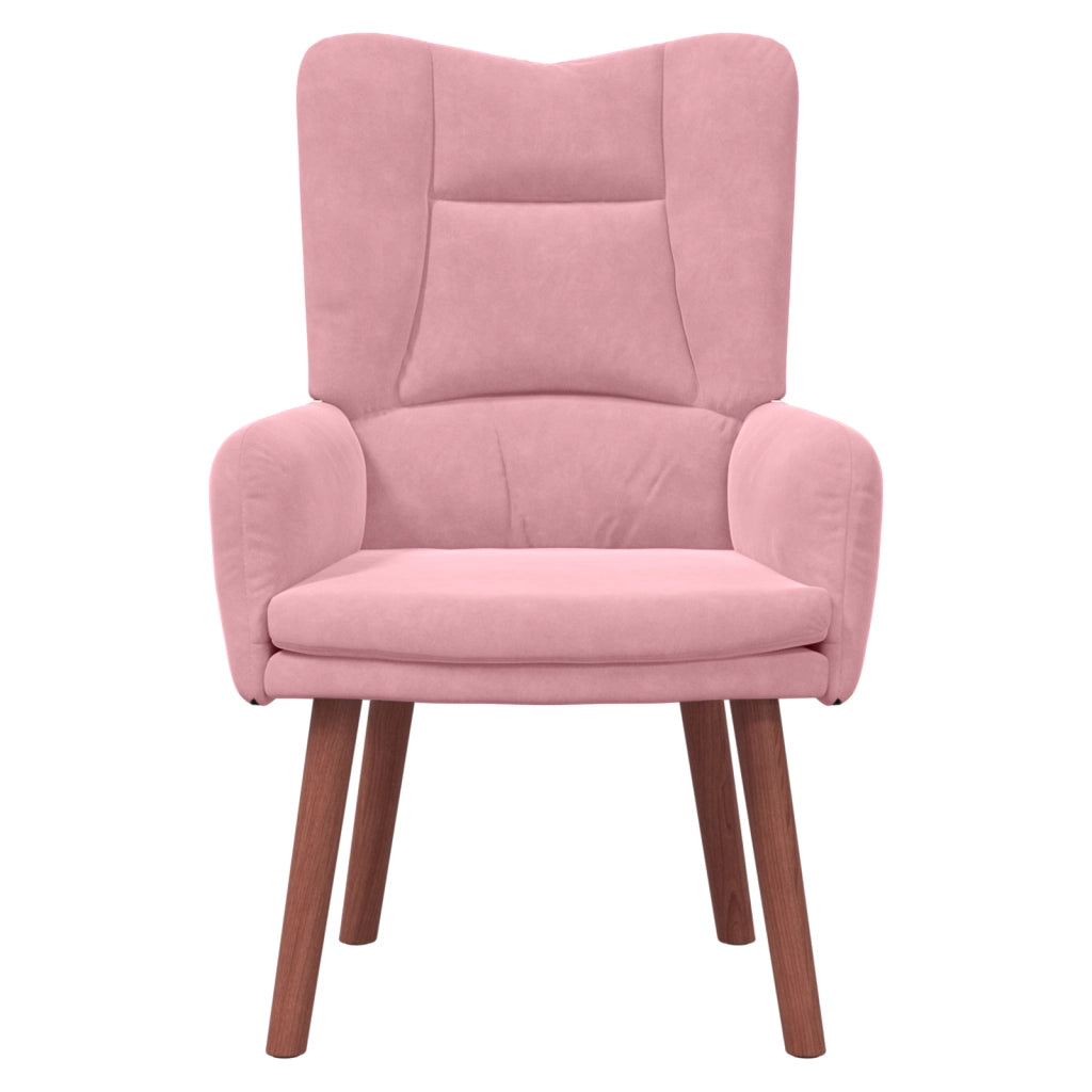 Poltrona Rilassante in Velluto Rosa