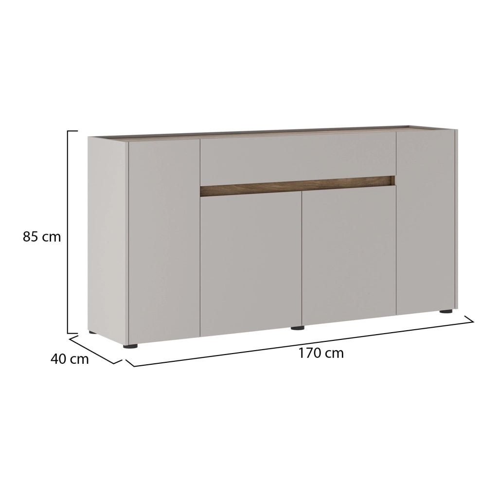 Madia Cirimido, Credenza un Cassetto, 170x40x85h cm Beige