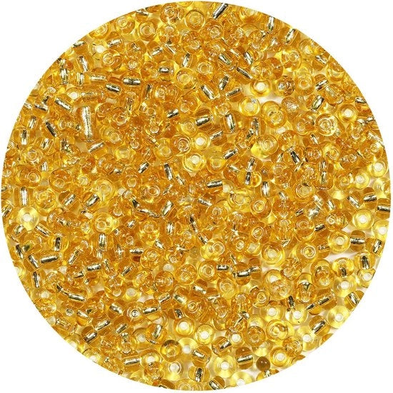 Grossi glas perle 4mm in chiaro oro, perle 6/0 per bracciali, perle per creare accessori DIY (chiaro oro)