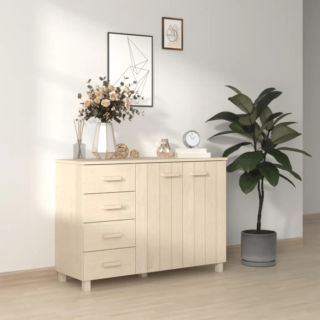 Credenza HAMAR ambra 113x40x80 cm in Legno Massello di Pino 340444