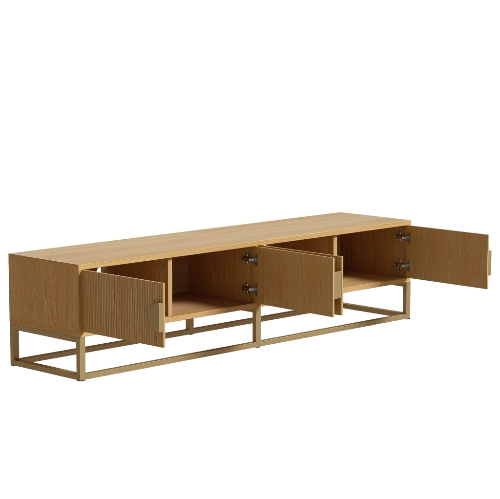 Mobile TV 180 cm color legno con 4 ante e maniglie semicircolari