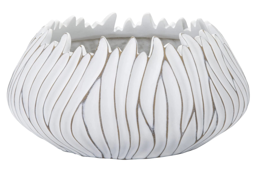 Vaso Gaspeau Honduras 40x20x40 cm in Poliresina Bianco