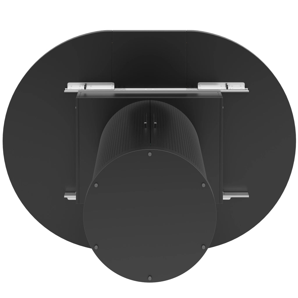 Tavolo da pranzo allungabile rotondo in MDF con piano scorrevole e 2 vani contenitore per cucina soggiorno e balcone