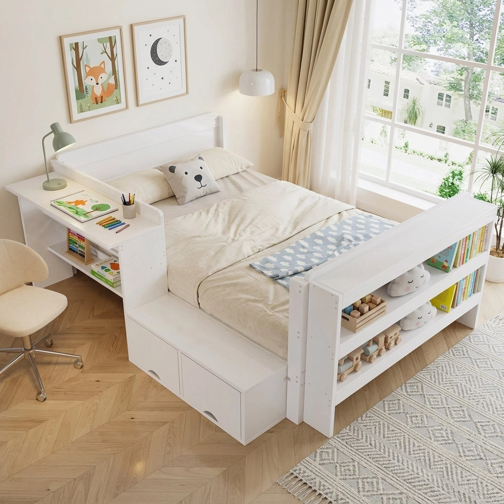 letto in legno bianco 120 x 200 cm