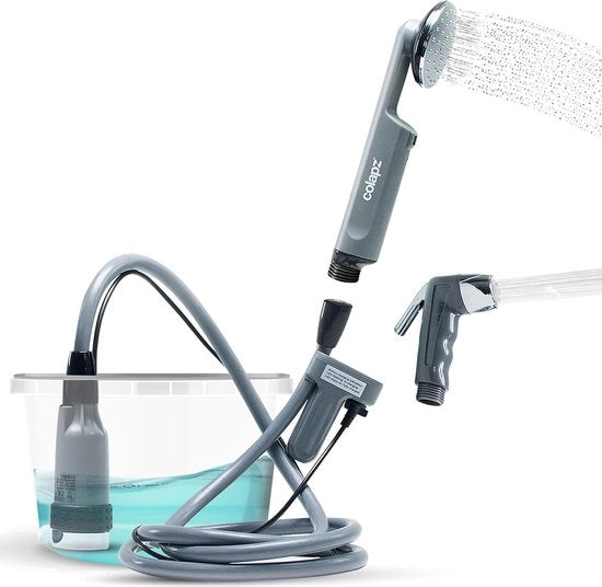 Doccia Portatile per Campeggio - Doccia per Cani - 1 Testa di Doccia con Alta Pressione - 1 Bocchetta di Doccia - Inclusa Tasca Portatile - Accessori per Campeggio - Kit di Base