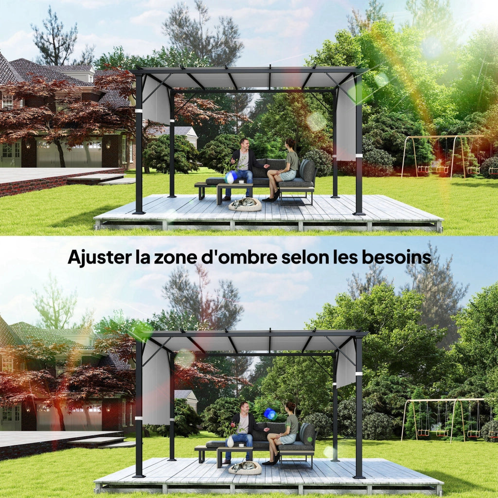 Telo Pergola Retrattile ¨C zephmum ¨C Grigio Chiaro 4.9x1.2m Polyester