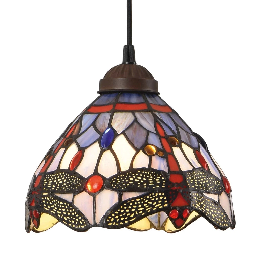 LÚZETE - LAMPADA DA SOFFITTO A 1 LUCE 20 CM LIBELLULA TIFFANY