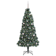 Albero di Natale artificiale pre-illuminato-Albero Natalizio con set di palline 150 cm