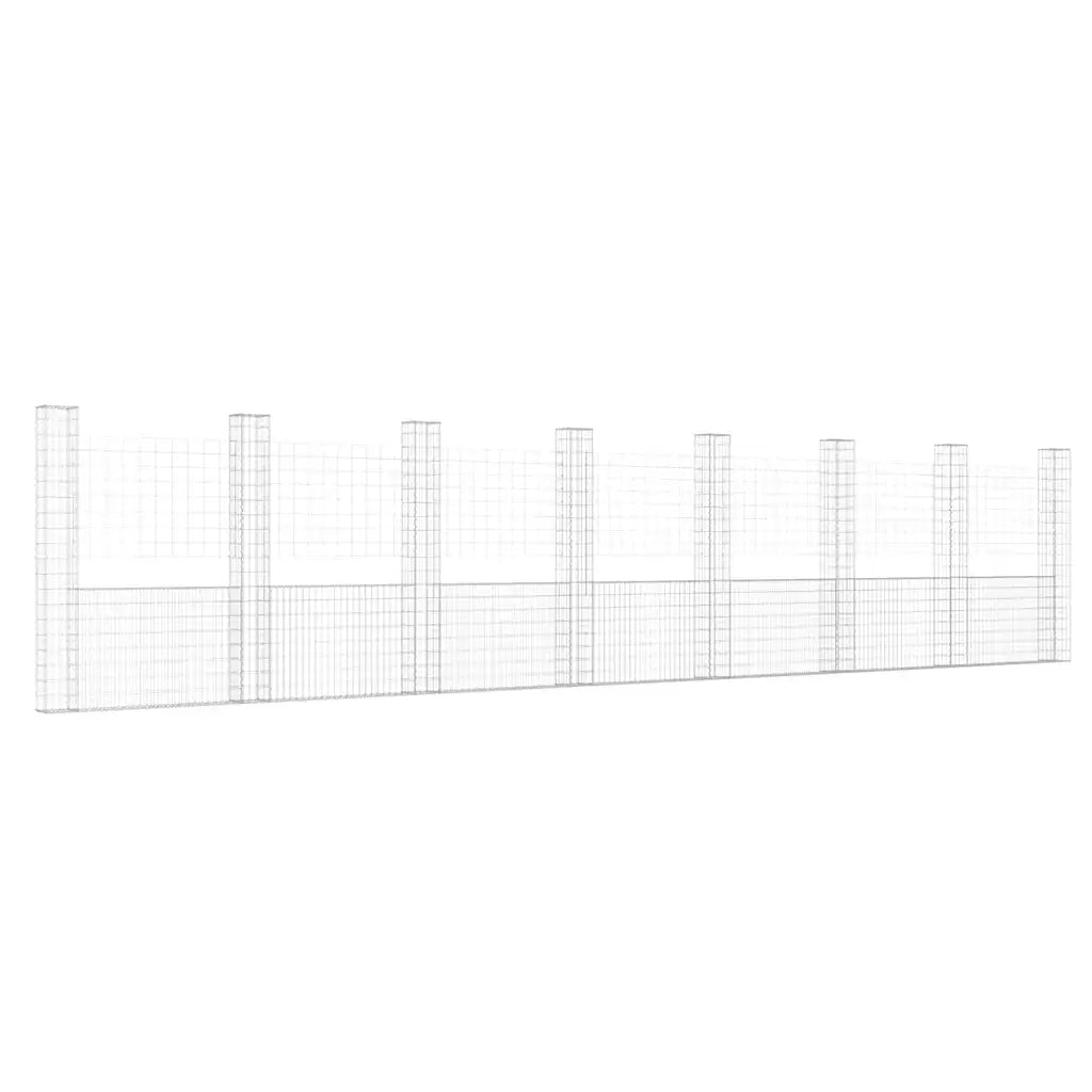 Gabbione a U con 8 Pali in Ferro 860x20x200 cm