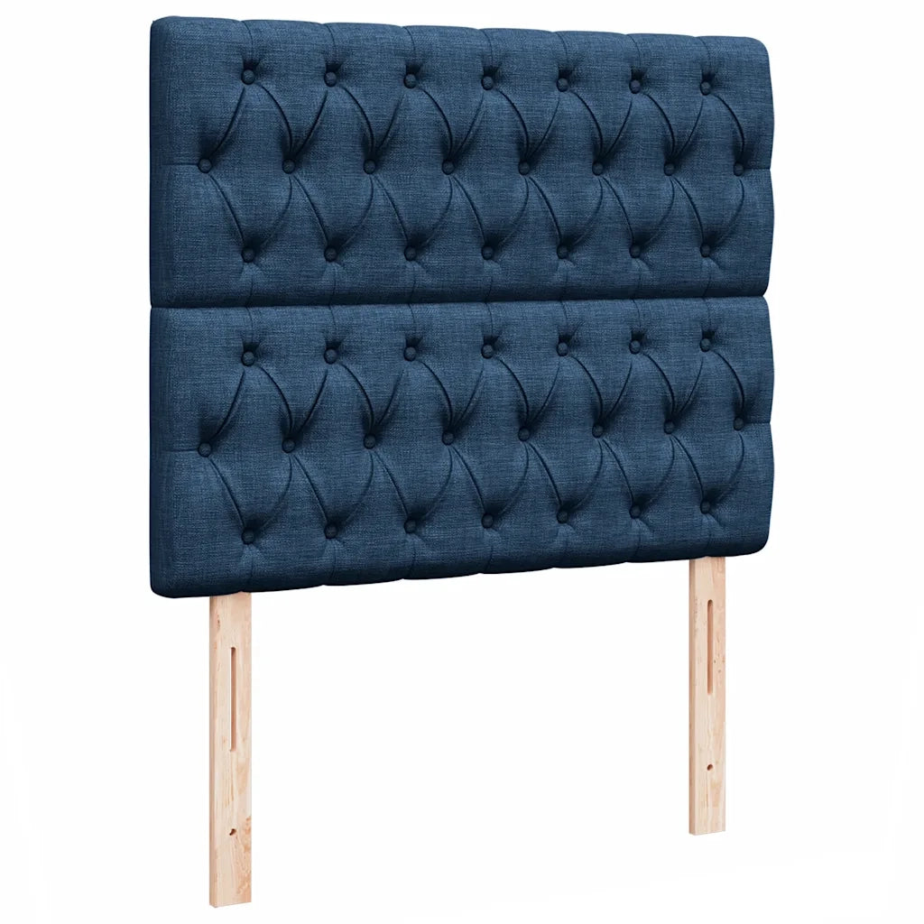 Struttura Letto Pouf con Materasso Blu 120x190 cm in Tessuto 3313229