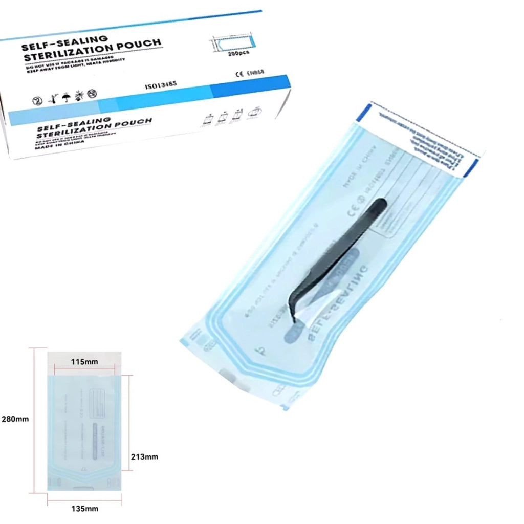 200 BUSTE STERILIZZAZIONE AUTO SALDANTI SIGILLANTI ESTETISTA DENTISTI 135X280MM
