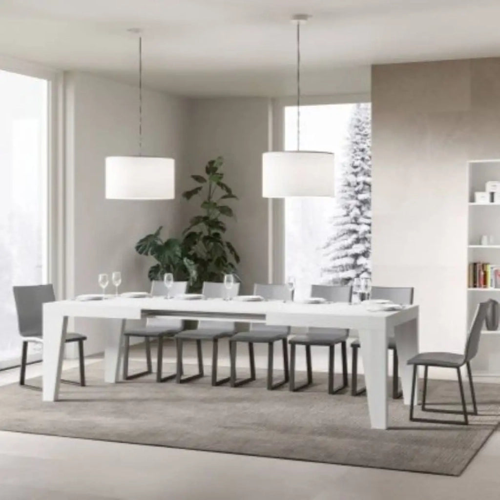 Tavolo allungabile 160/264x90 cm Naxy colore bianco frassino