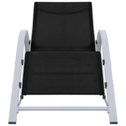 Lettino Prendisole in Textilene e Alluminio Nero 310533
