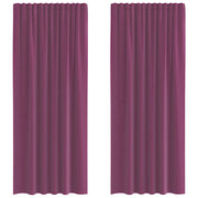 Tende in Voile con Tasche per Aste 2 pz Viola