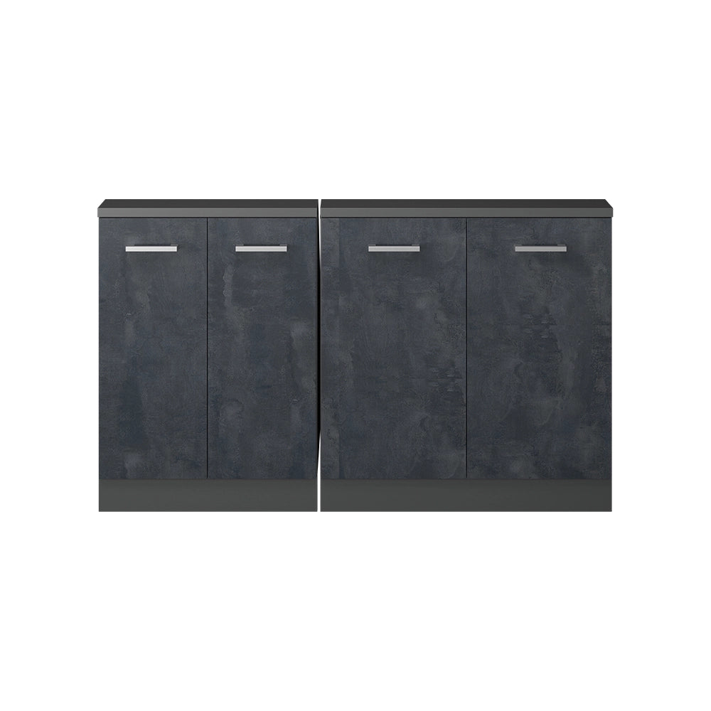 Set di mobili sottotetto Rion Calce nera/Antracite Set di 2 Vicco