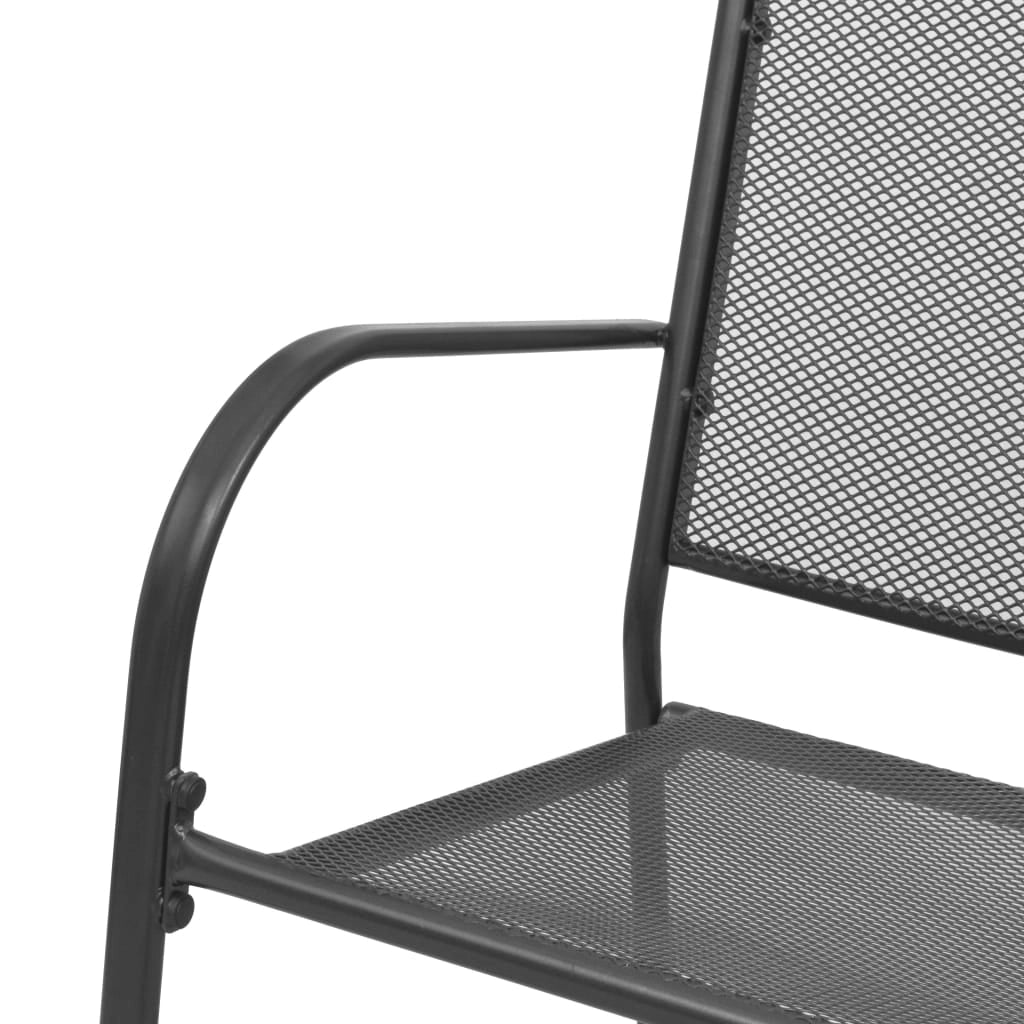 Panca da giardino mobili da esterno terrazza 108 x 60 x 88 cm acciaio e rete antracite 02_0011151