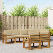 Set di divani da esterno con cuscino 8 pcs Naturale e Beige