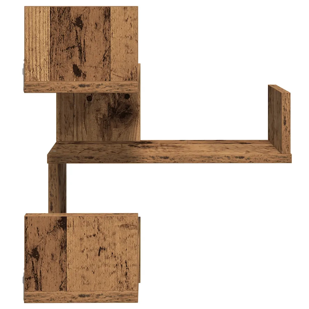 Mensole Angolari 2pz Legno Antico 40x40x49,5 cm in Truciolato