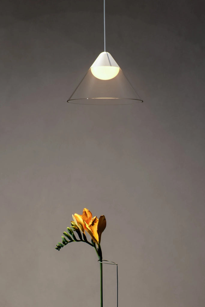 Ark Lampada a Sospensione LED Design Conico 6W 3000K Luce Calda Finitura Bicolore Nero Grigio per Arredo Moderno Casa e Contract Elegante 143