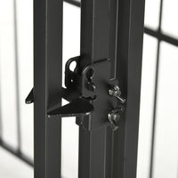 Recinto per Cani di Piccola e Media Taglia 122x122x138 cm con Tettuccio in Acciaio Nero