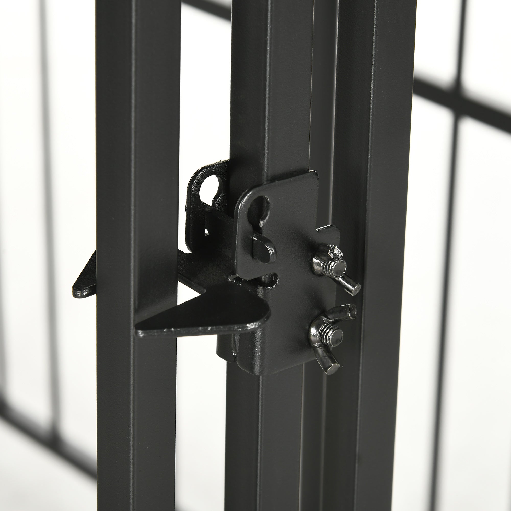 Recinto per Cani di Piccola e Media Taglia 122x122x138 cm con Tettuccio in Acciaio Nero